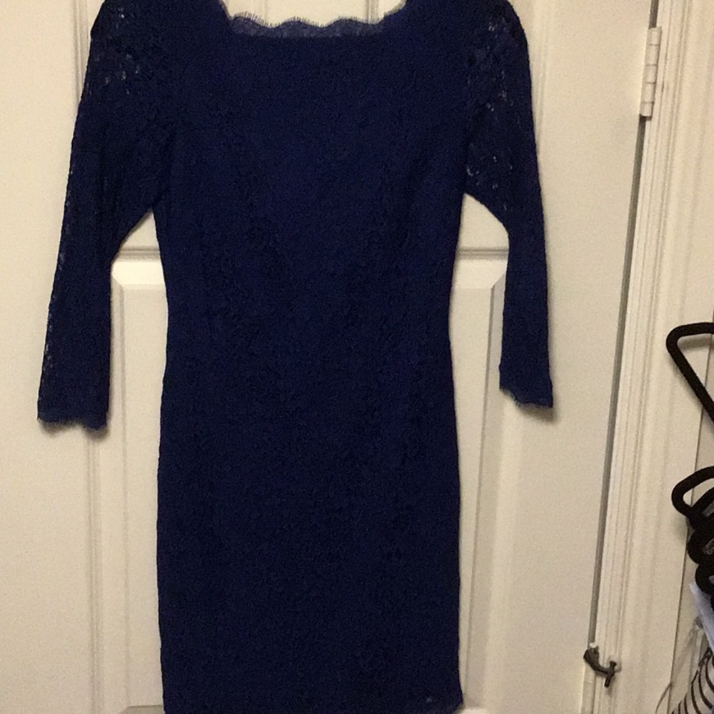 Cache navy Blue 3/4 lace dress